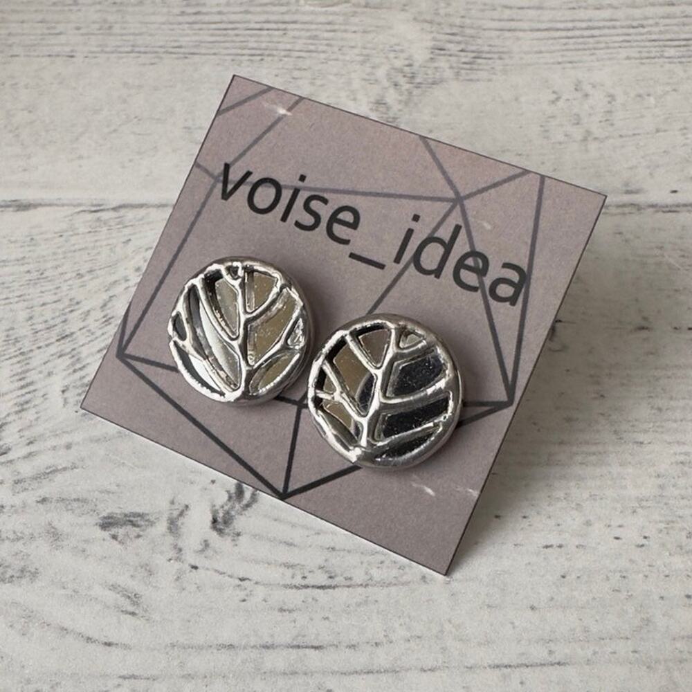 Mirrored Stud Earrings by Ukrainian designer voise_idea